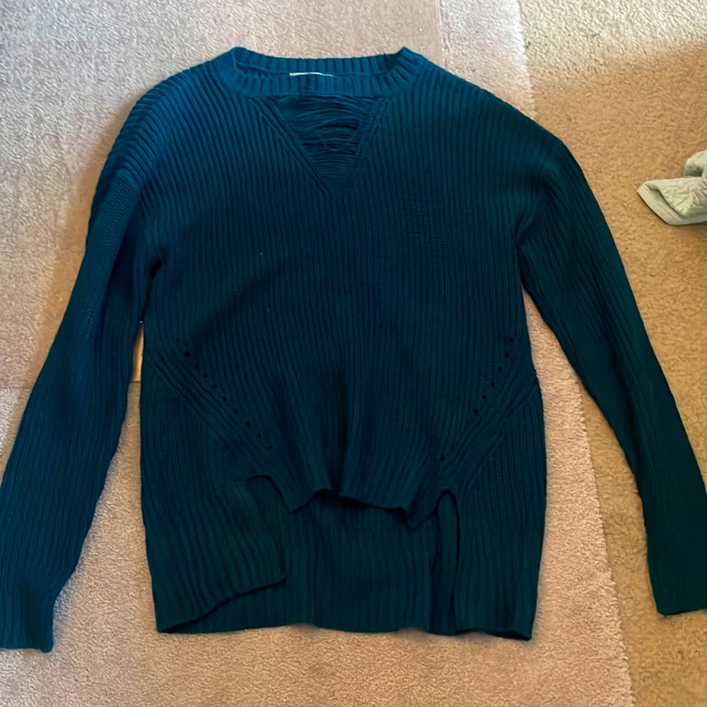 green-blue sweater. great condition, worn once to try on. L